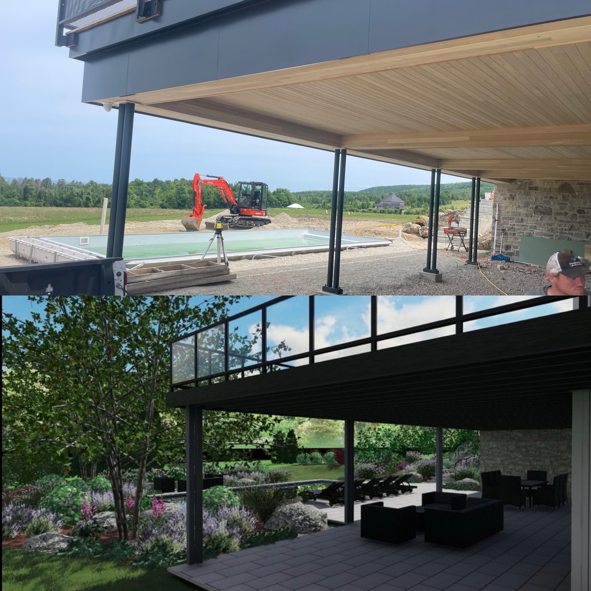Modern Lakeside Overlook by Headwaters Landscape Design & Construction — design concept view