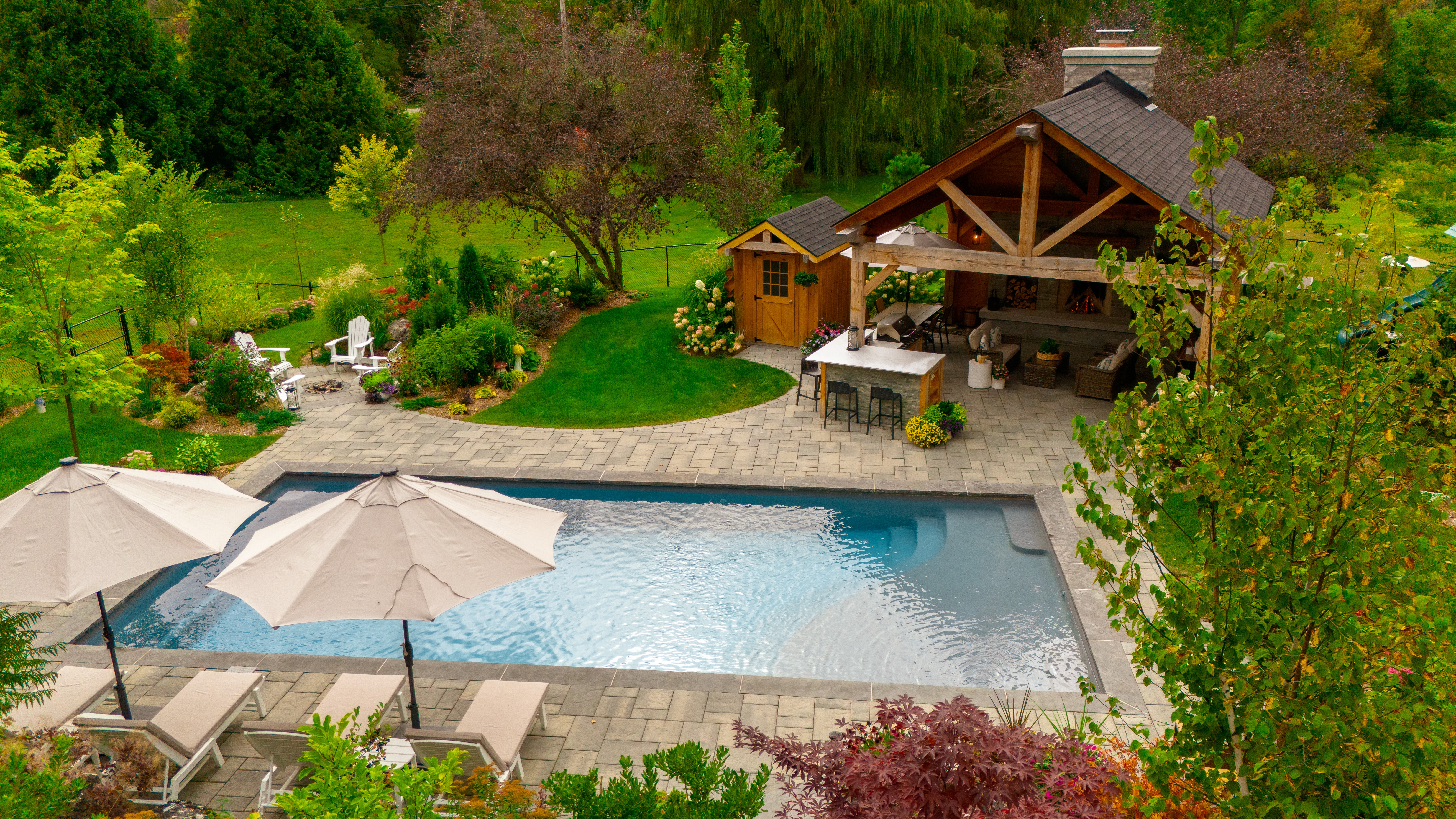 The Gathering Place by Headwaters Landscape Design & Construction — completed landscape view 1
